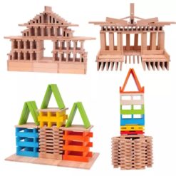 Set Cuburi de Constructii creative din Lemn - 150 piese