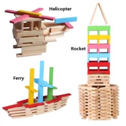 Set Cuburi de Constructii creative din Lemn - 150 piese