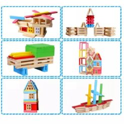 Set Cuburi de Constructii creative din Lemn - 150 piese