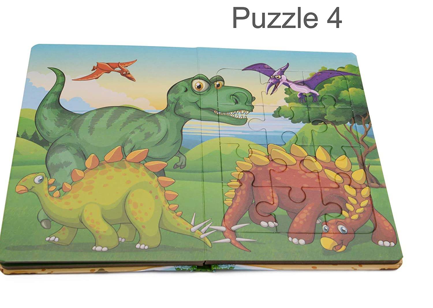 Carte educativa cu 6 puzzle-uri - Lumea Dinozaurilor - 72 piese - imagine 5