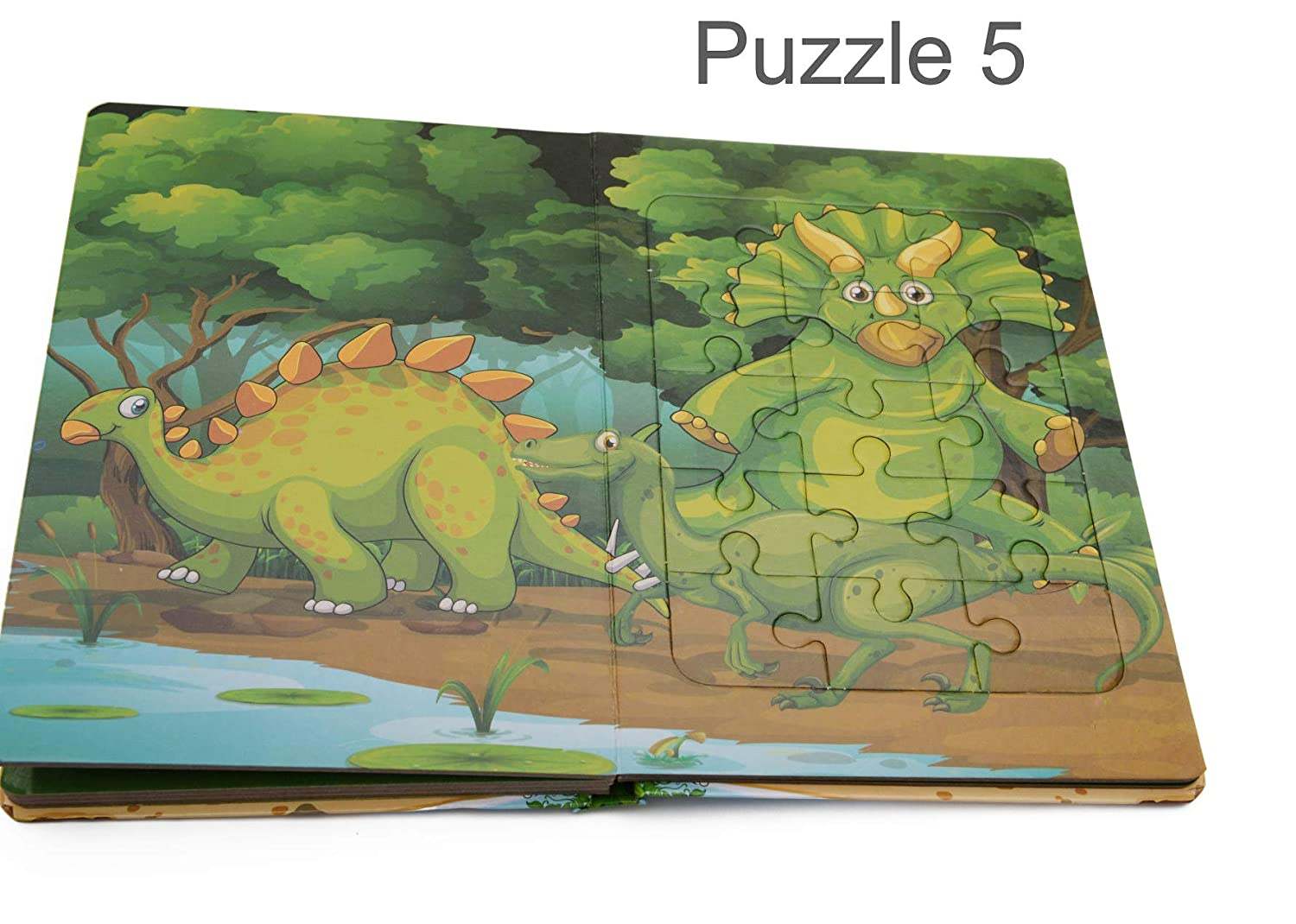Carte educativa cu 6 puzzle-uri - Lumea Dinozaurilor - 72 piese - imagine 6