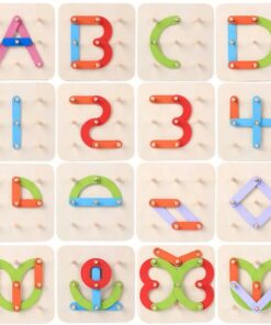 Alternative view of Joc educativ din lemn, Litere si cifre-Geoboard, 3 ani+