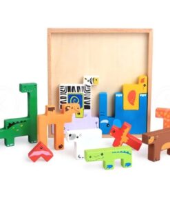 Alternative view of Joc educativ din lemn - Tetris 3D cu animale, 3 ani