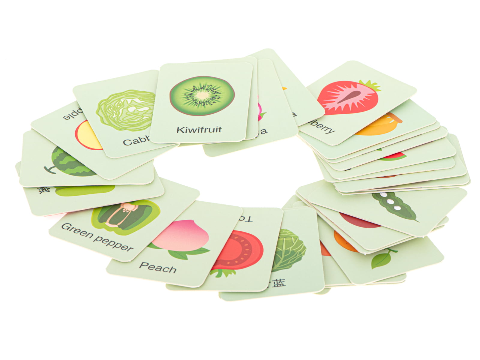 Joc educativ de asociere - carti de joc cu fructe si legume in cutie metalica - imagine 4