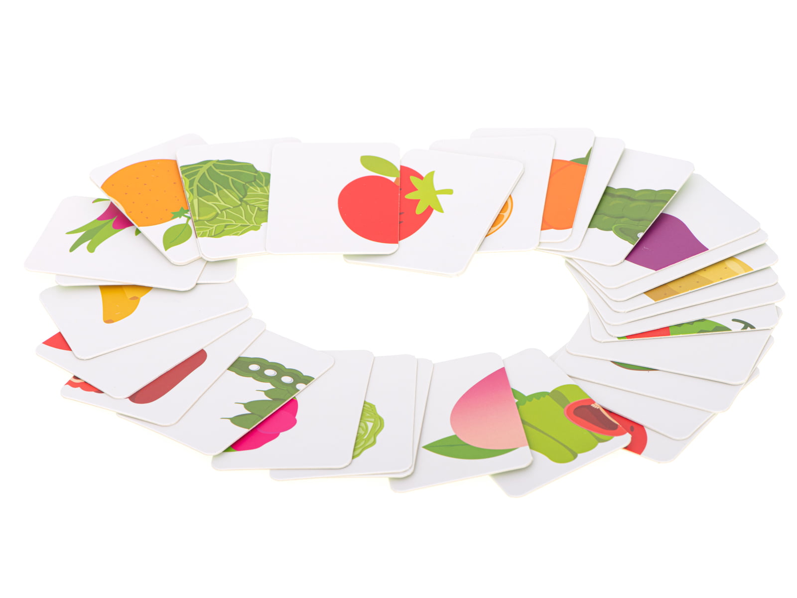 Joc educativ de asociere - carti de joc cu fructe si legume in cutie metalica - imagine 5