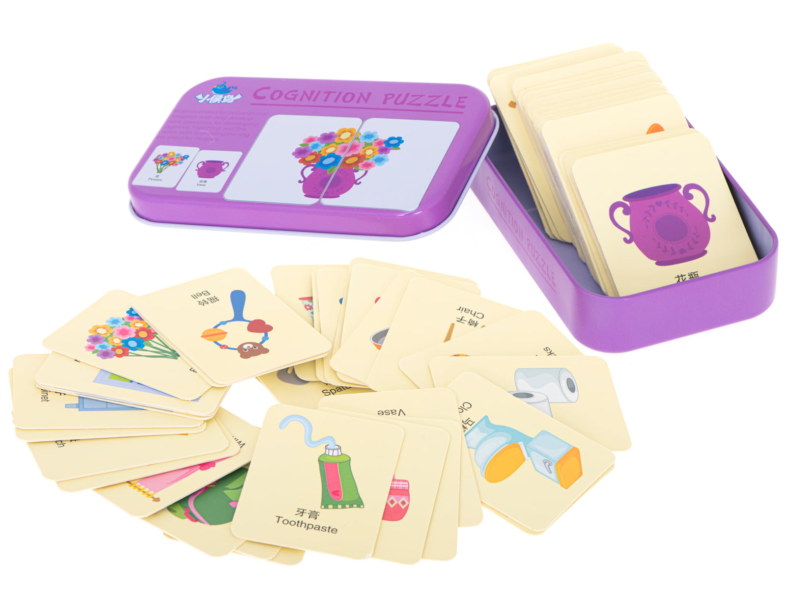 Joc educativ de asociere - carti de joc cu obiecte - imagine 2