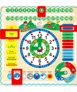 Joc educativ din lemn-Invata ceasul si anotimpurile