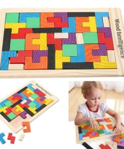 Joc educativ - Tetris din lemn, 3 ani