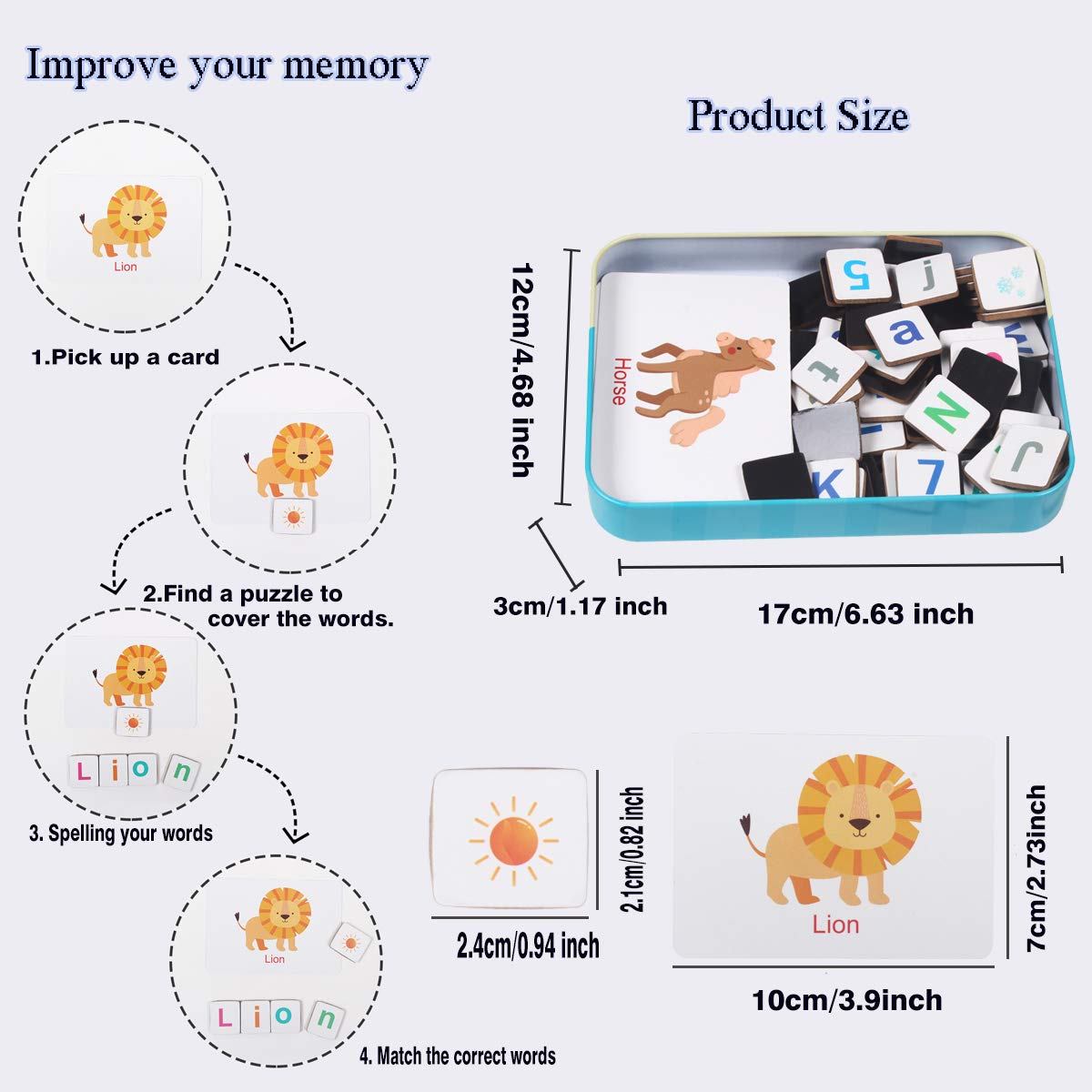 Joc magnetic de asociere cu litere, cifre si imagini - imagine 3