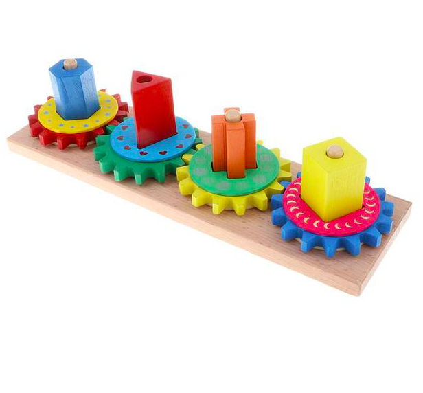 Joc sortator de forme geometrice pe 4 coloane Multicolor