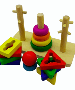 Alternative view of Jucarie din lemn - Sortator forme geometrice cu 3 coloane, 3 ani