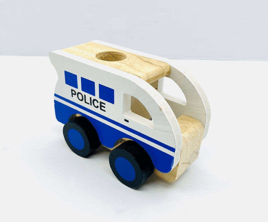 Masinuta de politie din lemn - imagine 4