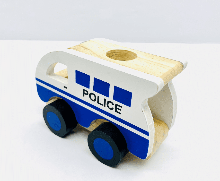 Masinuta de politie din lemn - imagine 3