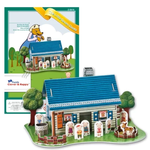 Puzzle 3D din Carton 34 piese - Casuta celor 7 Caprite