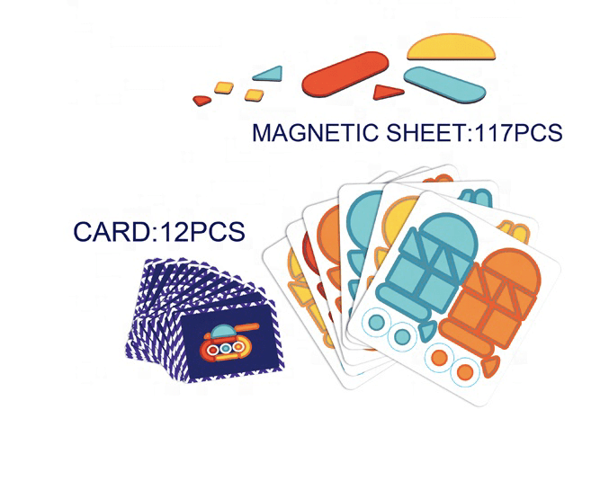 Carte Magnetica Puzzle cu 117 Piese tip Tangram - imagine 4