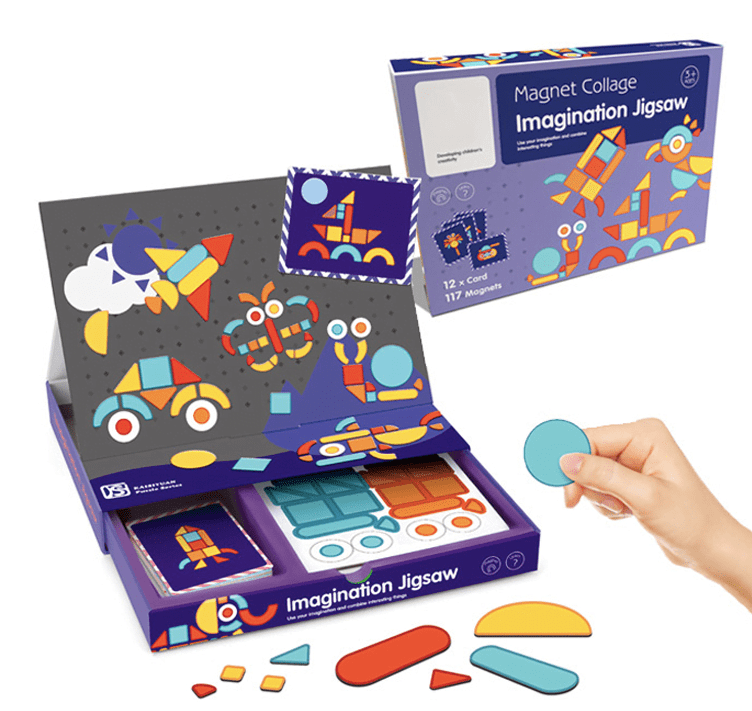 Carte Magnetica Puzzle cu 117 Piese tip Tangram
