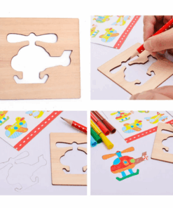 Alternative view of Kit complet pentru desen cu 48 sabloane din lemn