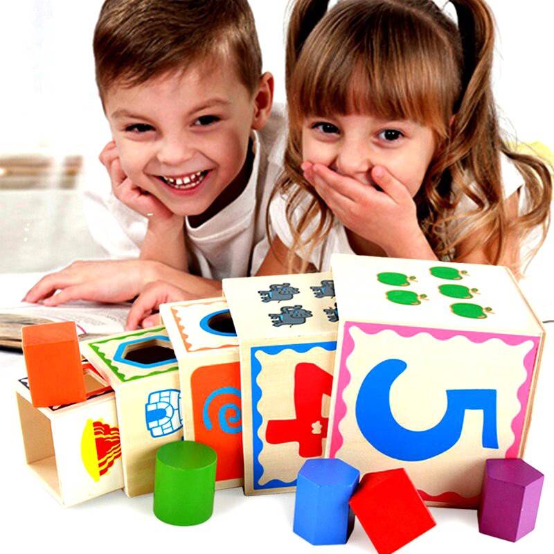 Set 5 cuburi din lemn - joc de asociere si sortare, 3 ani - imagine 9