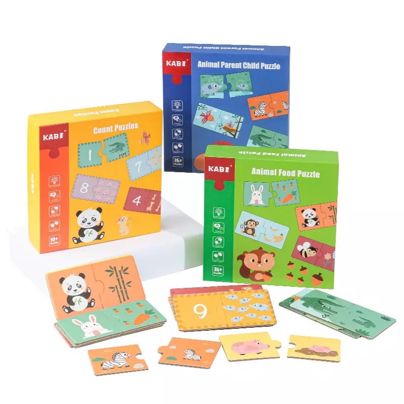 Set Puzzle de asociere cu 2 piese - Animale si cifre, 18 luni - imagine 4