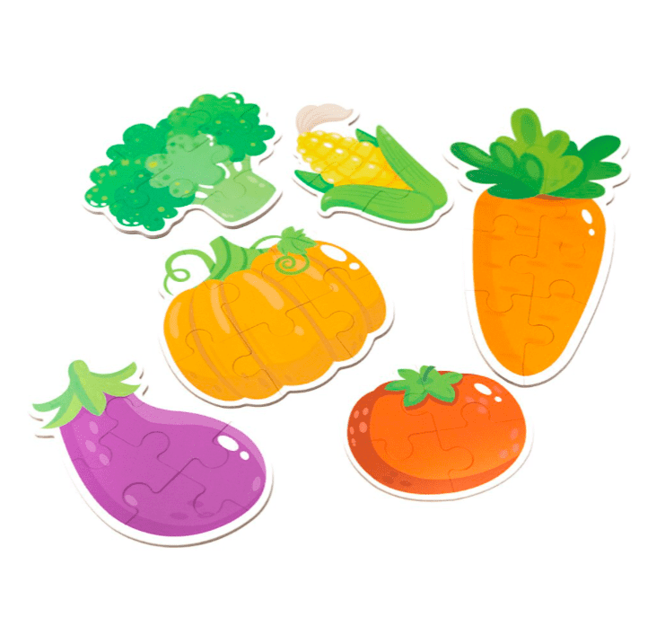 Set Puzzle din carton cu 6 Legume