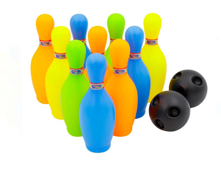 Set bawling pentru copii cu 10 popice si 2 mingi, 28x21x25cm - imagine 2