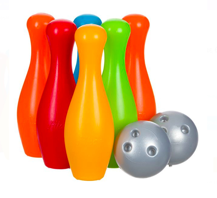 Set bawling pentru copii cu 6 popice si 2 mingi, 29x21x30cm