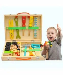 Trusa unelte din lemn pentru copii, 3 ani