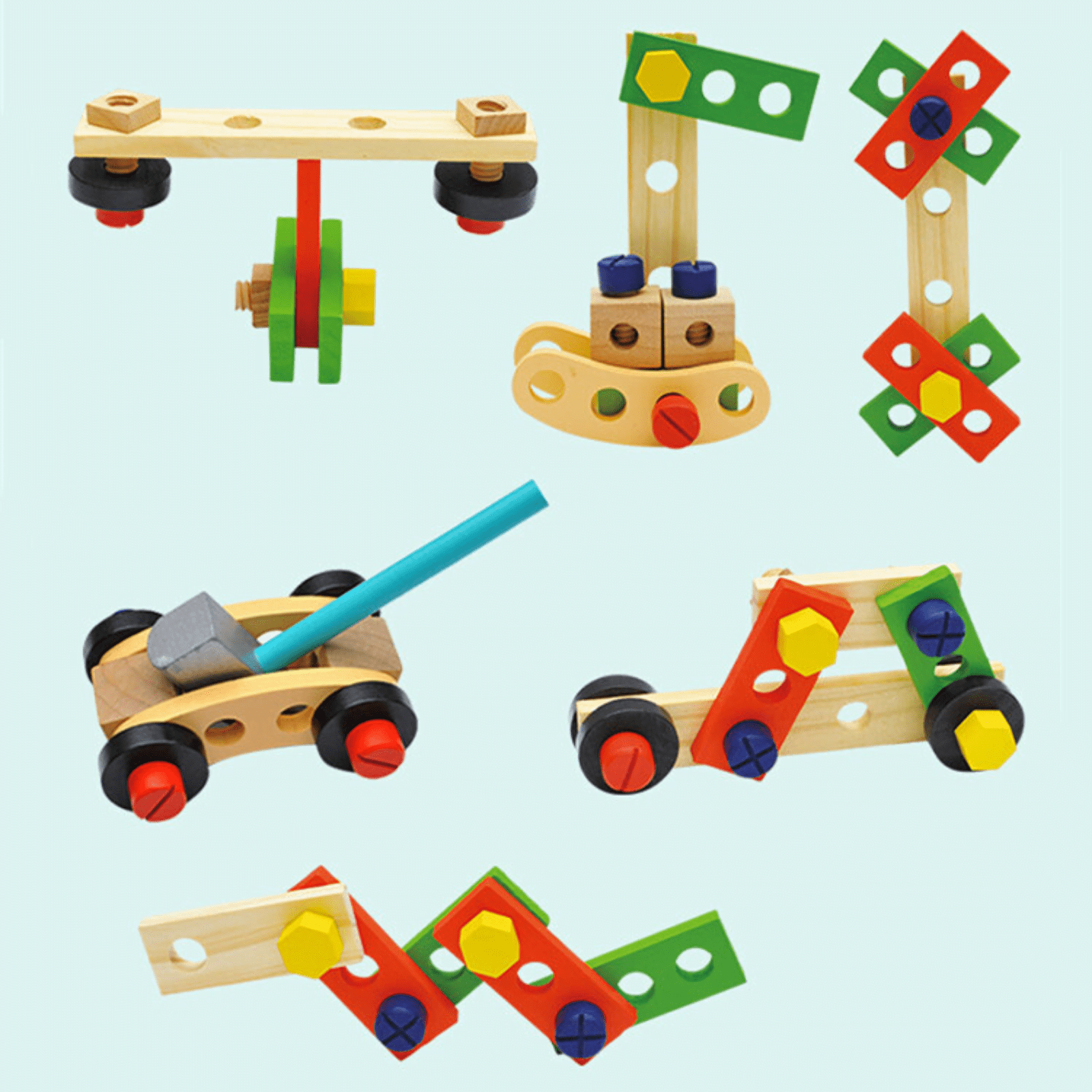 Trusa unelte din lemn pentru copii, 3 ani - imagine 6