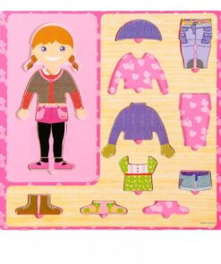 Puzzle incastru din lemn - Imbraca Fetita