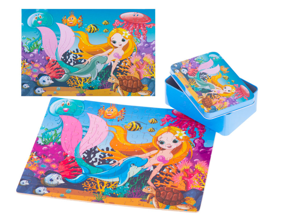 Puzzle educativ in cutie metalica cu 100 de piese - Tematica marina - imagine 2