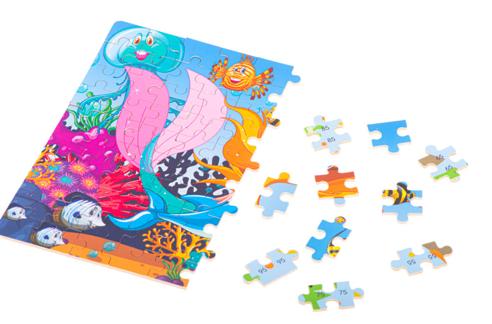 Puzzle educativ in cutie metalica cu 100 de piese - Tematica marina - imagine 7