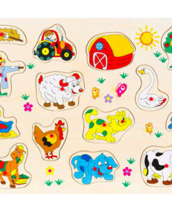 Puzzle incastru din lemn - 14 Animale de la ferma