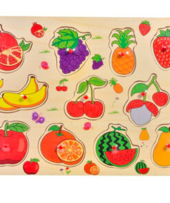 Alternative view of Puzzle incastru din lemn cu butoni - 11 Fructe