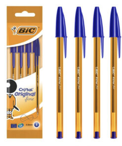Set 4 pixuri BIC Ballpen Cristal Fine, albastre