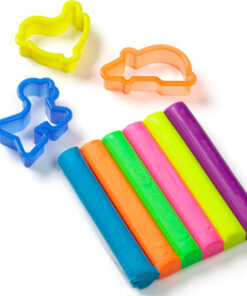 Set Plastilina 6 Culori neon cu 3 accesorii