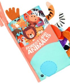 Carte senzoriala bebelusi si jucarie pentru dentitie, Animale