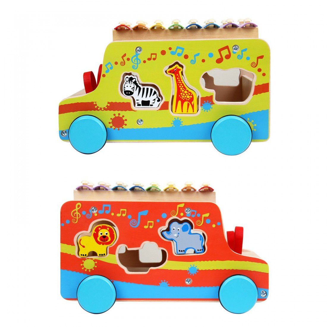 Centru de activitati bebelusi Camion din lemn cu xilofon - imagine 9