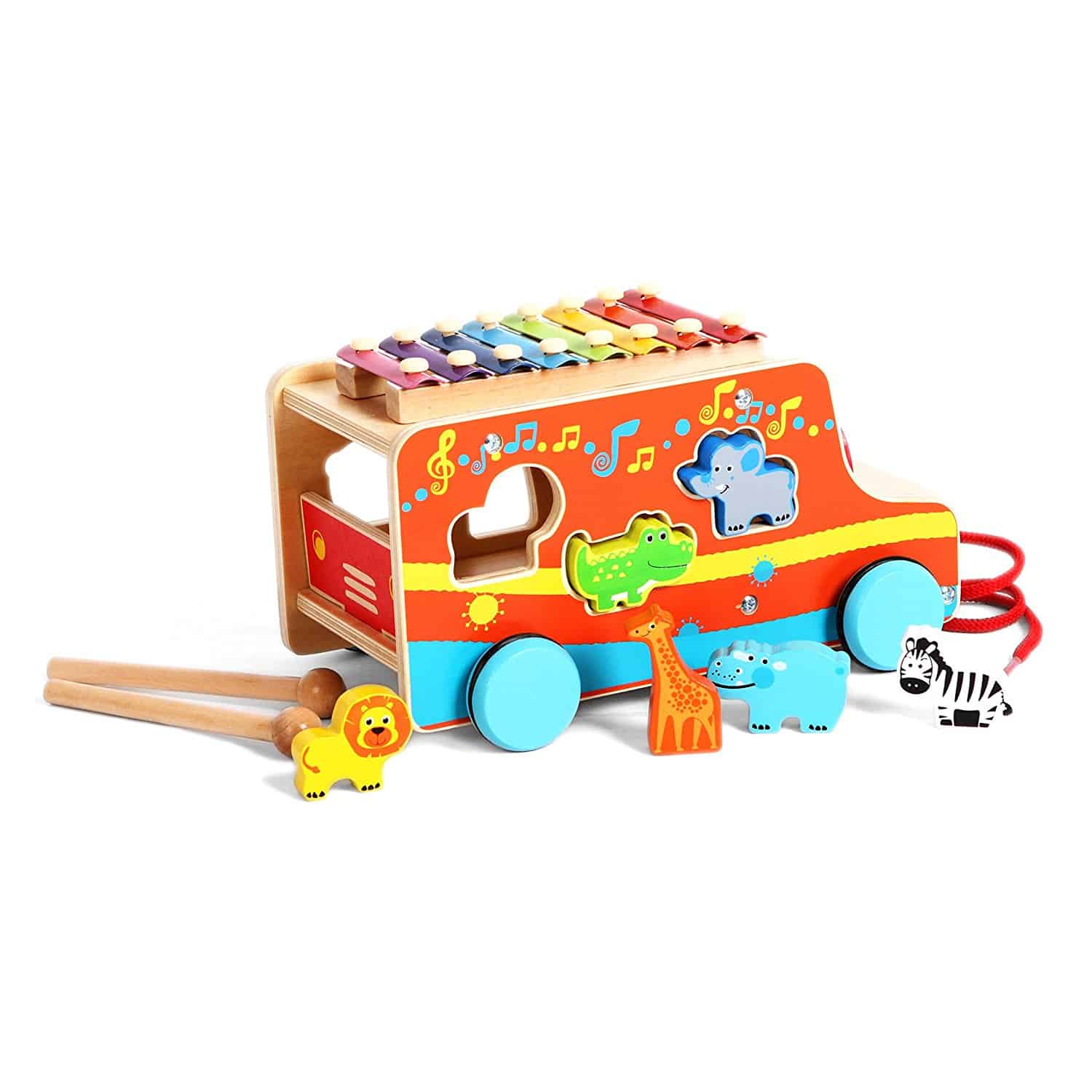 Centru de activitati bebelusi Camion din lemn cu xilofon - imagine 7