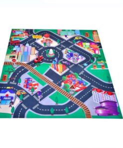 Covoras de joaca cu masinute de curse, 80x70 cm