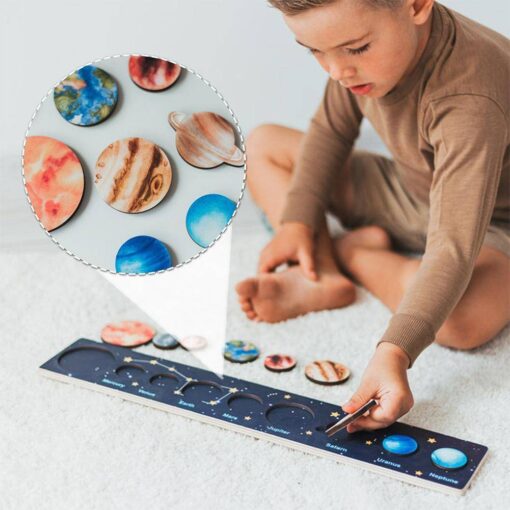 Joc Montessori de tip puzzle incastru - Sistemul Solar