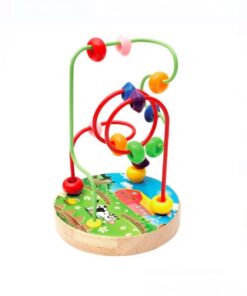 Labirint motricitate, joc educativ din lemn, Ferma