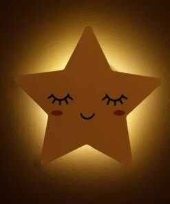 Alternative view of Lampa de veghe din lemn, pentru perete cu led, Steluta