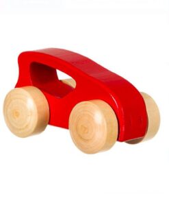 Masinuta din lemn, rosu, 10x5 cm