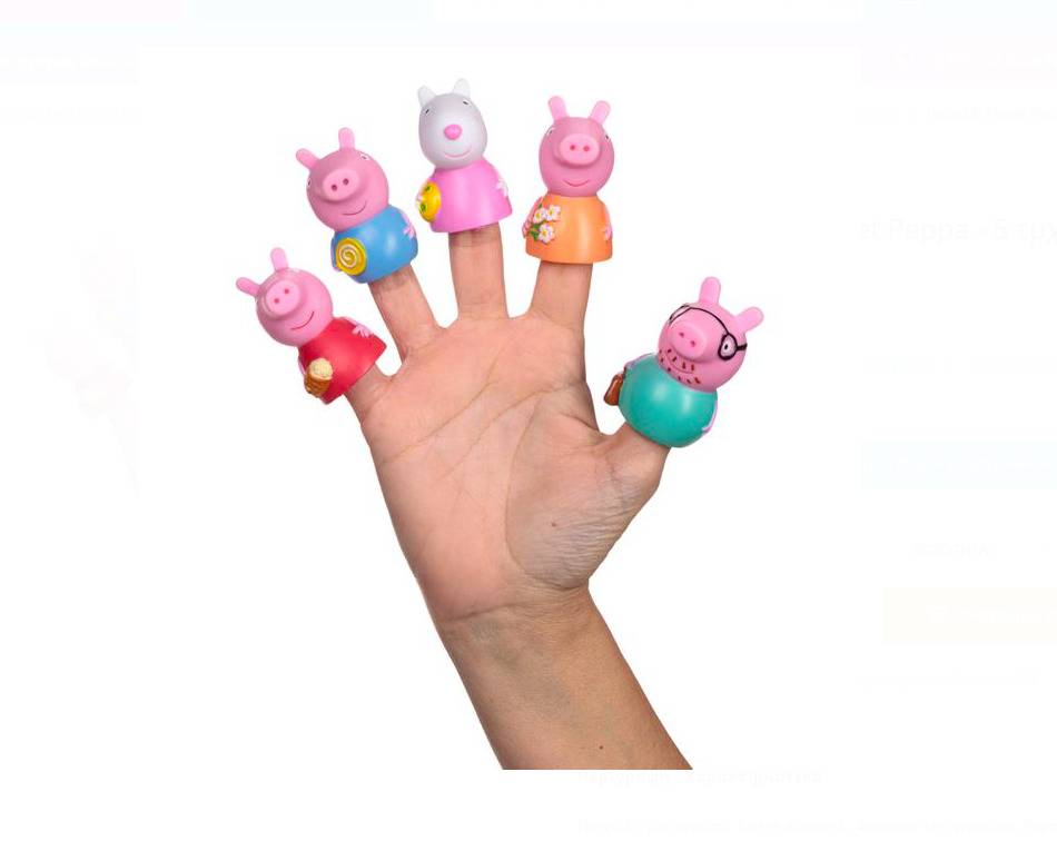 Papusa de mana, pentru degete, Peppa pig - imagine 2
