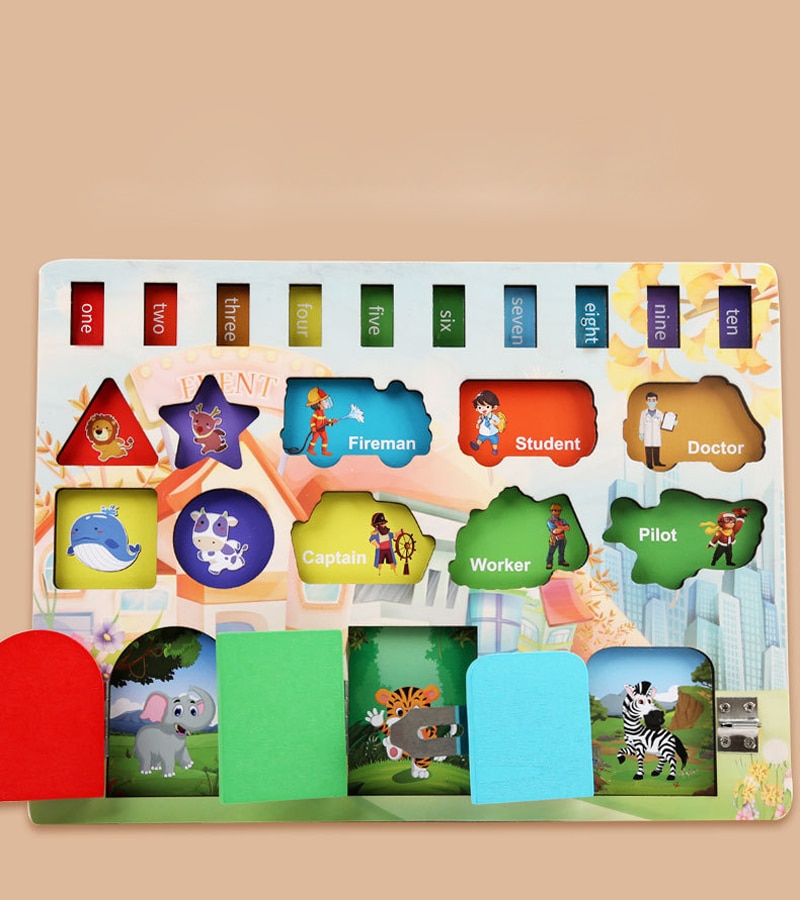 Placa cu activitati Montessori - Incuie Descuie, Potriveste - imagine 5