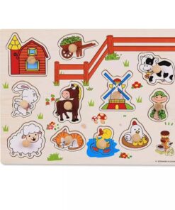 Alternative view of Puzzle incastru din lemn cu maner, Viata la ferma