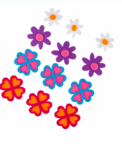 Set 12 flori din fetru pentru activitati senzoriale si lucru manual