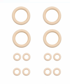 Set 12 inele din lemn pentru activitati senzoriale de tip Montessori