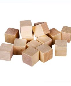 Set 49 cuburi craft din lemn pentru activitati senzoriale si lucru manual