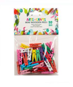 Set 50 carlige colorate din lemn pentru activitati senzoriale si lucru manual